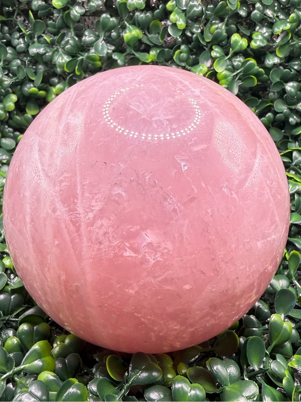 3.66 lb Rose Quartz Sphere w/ Dendrites - Picture 6 of 7